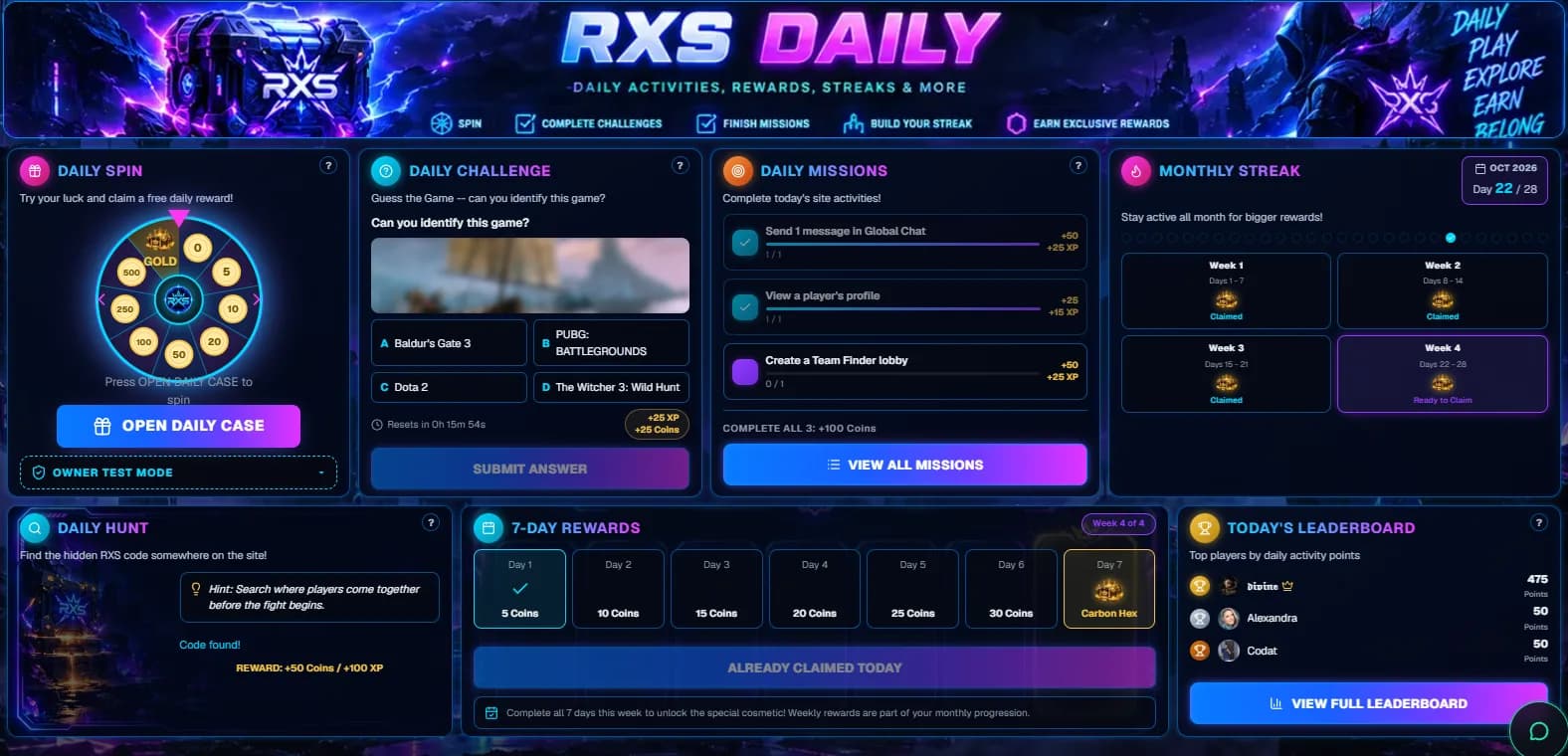 🎁 Daily Gift Page – Major Update